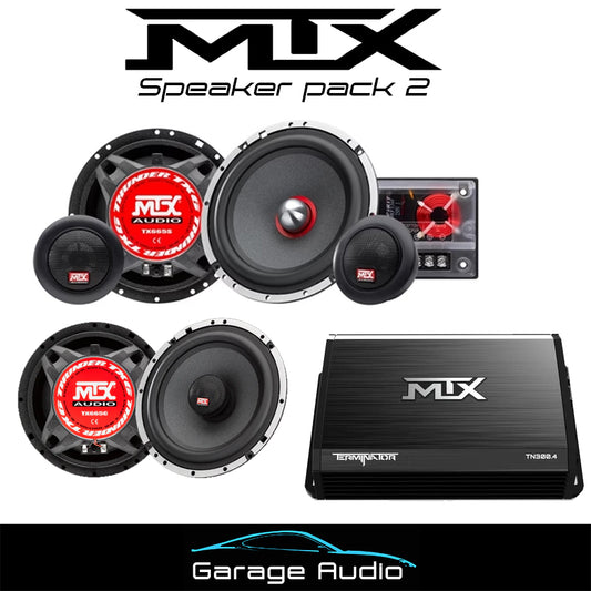 MTX Speaker Pack 2

Contains:

MTX TX6 Component Speakers

MTX TX6 Coaxial Speakers

MTX 4 Channel Amplifier